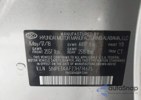 2018 Hyundai Sonata Sport+ from USA, damaged, VIN 5NPE34AF2JH714675